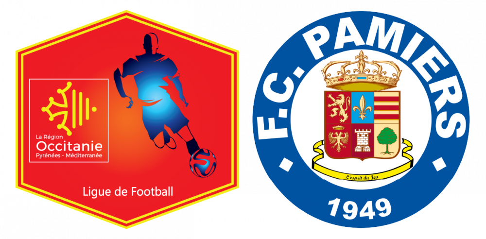 logo ligue foot occitanie et foot club pamiers